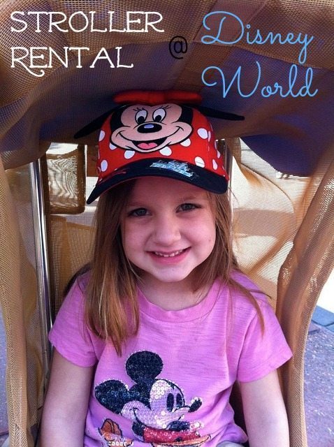 Stroller Rental WDW Little Girl Minnie Hat