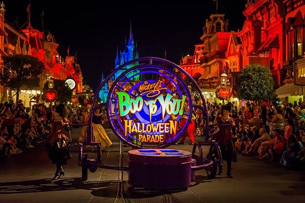 boo-to-you-halloween-parade-sign-evening-view